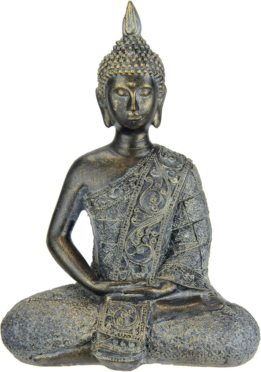 Figura de Buda meditar sentado estatua figuras escultura busto estatua ornamento Figura de Buda Decoración Feng Shui jardín terraza balcón decoración Estatua de Buda accesorio para el hogar Escultura de Buda figura de jardín Estatuillas y esculturas Naty Shop Gris/marrón Asiento