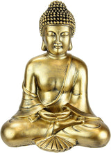 Figura de Buda meditar sentado estatua figuras escultura busto estatua ornamento Figura de Buda Decoración Feng Shui jardín terraza balcón decoración Estatua de Buda accesorio para el hogar Escultura de Buda figura de jardín Estatuillas y esculturas Naty Shop Colocación en oro oscuro