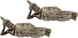 Figura de Buda meditar sentado estatua figuras escultura busto estatua ornamento Figura de Buda Decoración Feng Shui jardín terraza balcón decoración Estatua de Buda accesorio para el hogar Escultura de Buda figura de jardín Estatuillas y esculturas Naty Shop Gris/marrón Prone