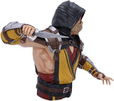 Busto de Escorpión de Mortal Kombat con Licencia Oficial, Amarillo, 29,5 cm, Estatuillas y Esculturas de Resina Sintética Naty Shop