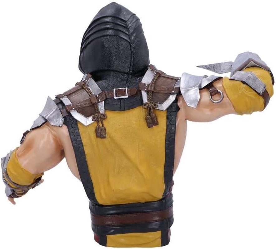 Busto de Escorpión de Mortal Kombat con Licencia Oficial, Amarillo, 29,5 cm, Estatuillas y Esculturas de Resina Sintética Naty Shop