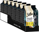 Sheba Portion Bags Comida húmeda para gatos, paquete múltiple de gelatina fresca y fina de pavo y pollo, 6x6x50 g - Comida para gatos con gelatina de pavo y pollo de alta calidad