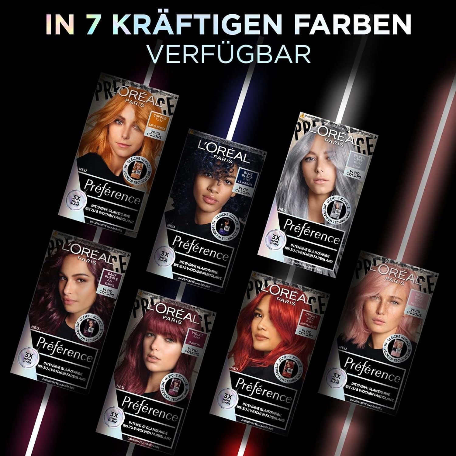 L'Oréal Paris Coloración permanente intensiva, Hasta 8 semanas de cabello brillante y color intenso, Préférence Vivid Colors, Color: 10.112 GRIS PLATA, 1 ud (pack de 2) Tinte para el cabello Naty Shop