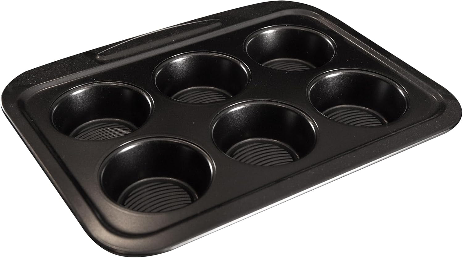 Masterpro Foodies - Bandejas de horno para 6 muffins - Distribución uniforme del calor - Fabricadas en acero al carbono - Fondo antiagarrotamiento - Extraíbles y fáciles de lavar Naty Shop Bandejas y bandejas de horno Multicolor 28,9 X 23,1 X 3,3 Cm