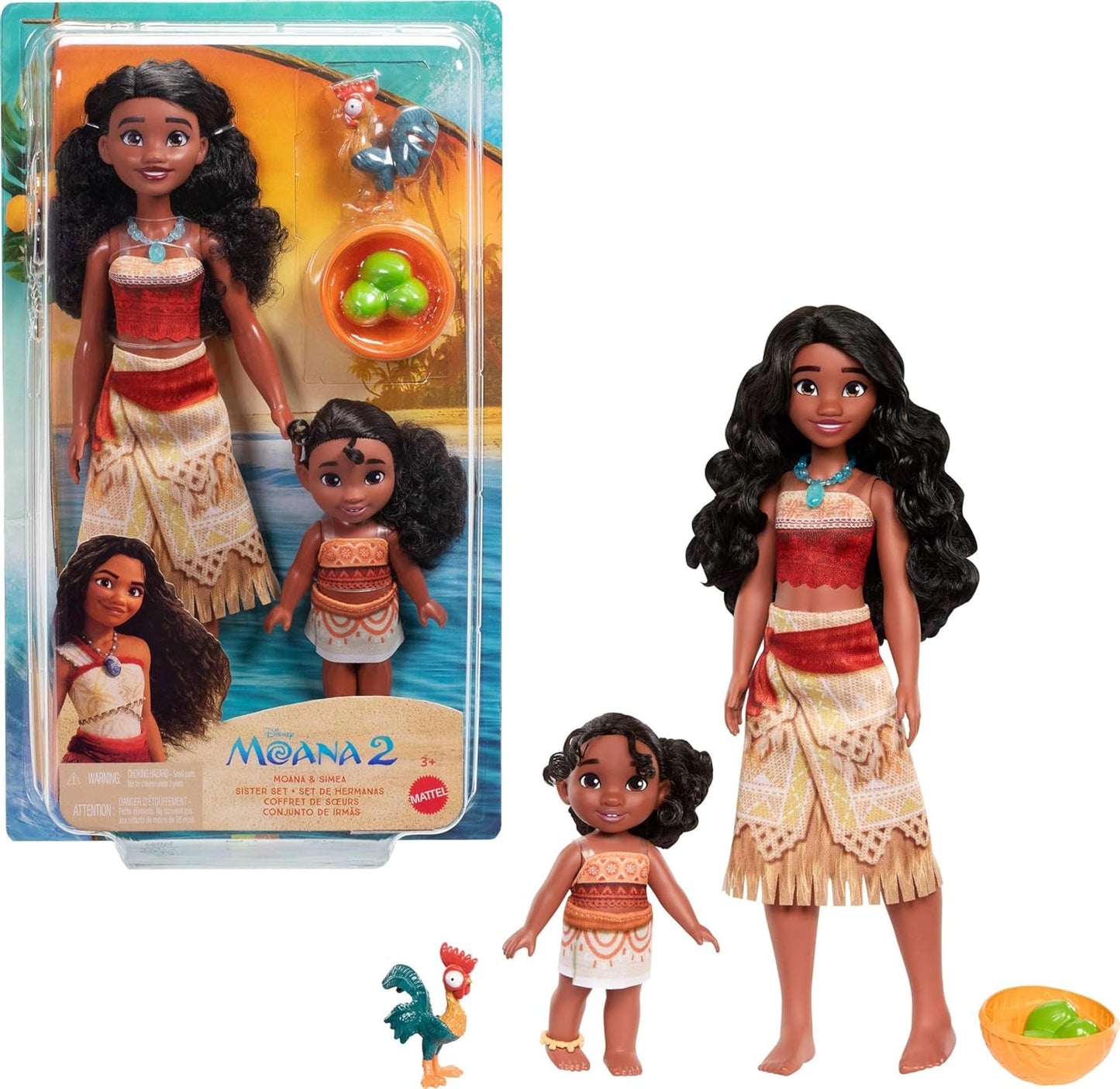 Mattel Disney Moana JBT41 Simea Fashion Doll con accesorio para el tobillo, 5 articulaciones articuladas y traje desmontable, juguete inspirado en la película JBT41