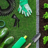 Relaxdays Manguera en espiral extensible hasta 10 m Manguera de jardín flexible con pulverizador de agua 7 patrones de pulverización negro