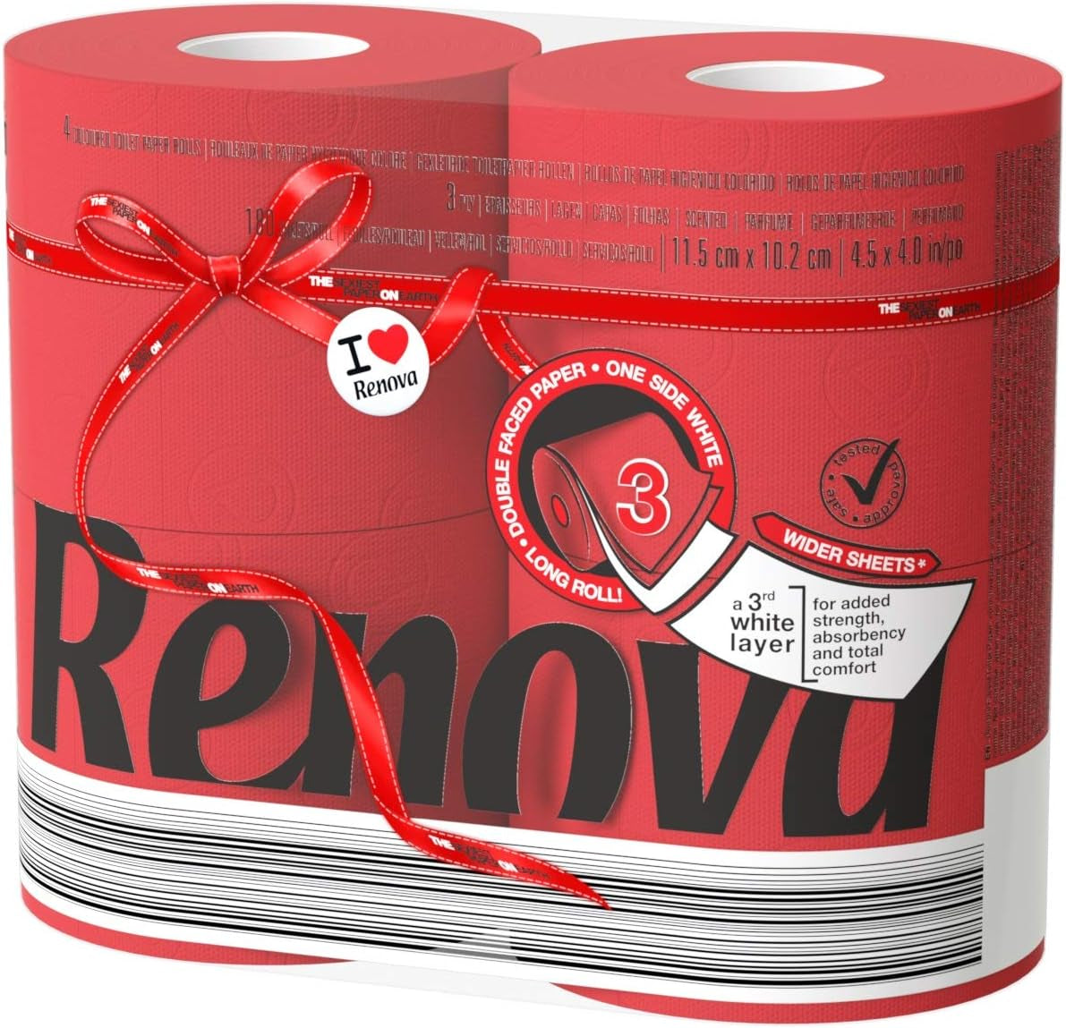 Papel higiénico Renova, verde, 4 rollos