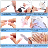 Juego de formas de uñas de 120 piezas, extensiones de uñas, formas de uñas de gel, juego de formas de uñas con cepillo de doble cabeza y lima de uñas con clips, para uñas de gel