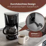 Máquina de café expreso Clatronic® | Cafetera espresso automática para 12-14 tazas (aprox. 1,5 litros) | Cafetera espresso con filtro y sistema antigoteo | 900W | Cafetera espresso KA 3473 Negra