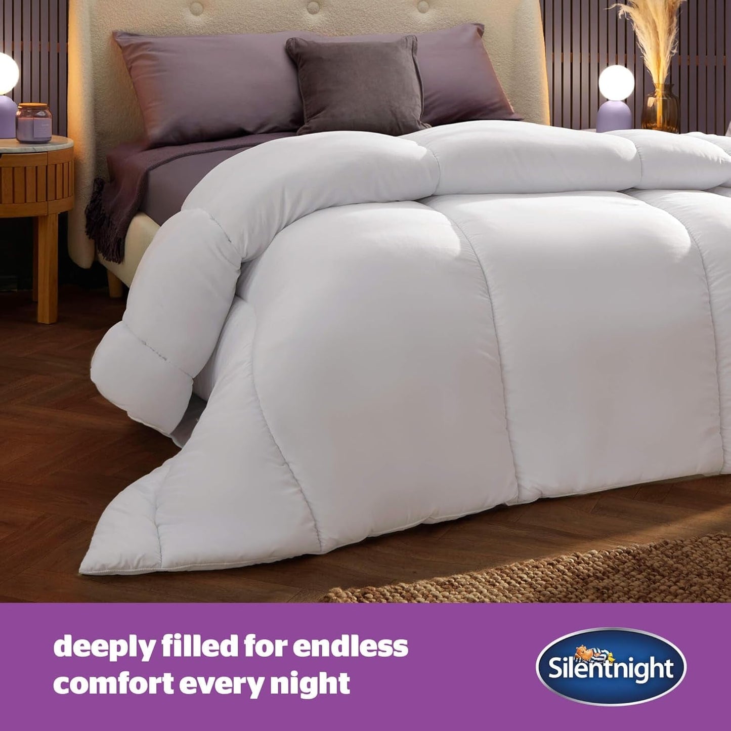 Colcha Silentnight Deep Sleep, blanco, microfibra, blanco, cama individual Edredones y edredones Naty Shop