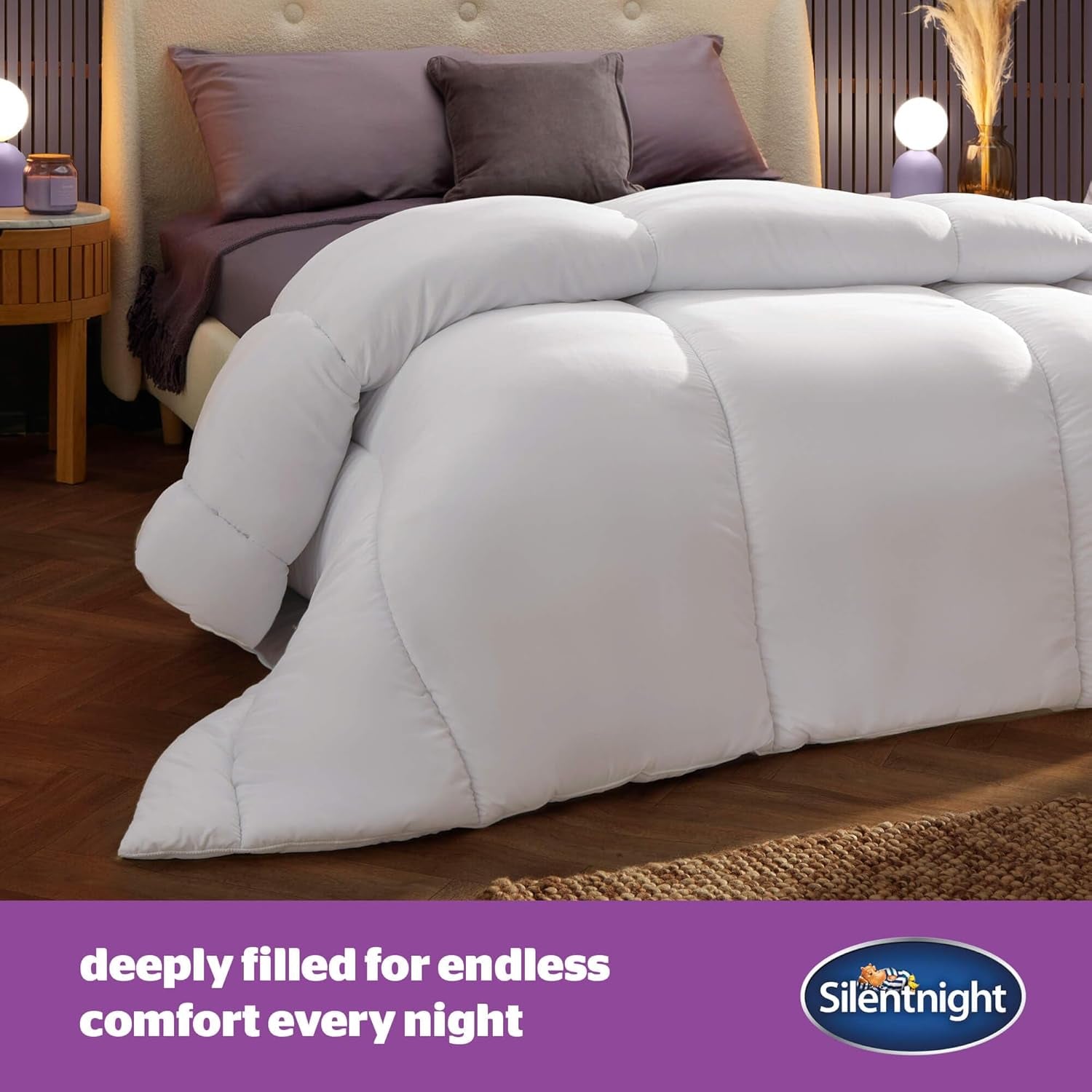 Colcha Silentnight Deep Sleep, blanco, microfibra, blanco, cama individual Edredones y edredones Naty Shop