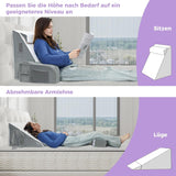 Almohada de lectura grande con asa, espuma de alta densidad, almohada ergonómica para la espalda, reposabrazos, soporte para el cuello y reposacabezas, cojín de asiento reclinable para dormir, jugar, mirar televisión, para cama y sofá