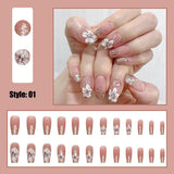 Uñas artificiales con purpurina Natural, prensa corta sobre uñas acrílicas autoadhesivas con purpurina para mujeres y niñas, accesorios para decoración de uñas, 48 ​​Uds.