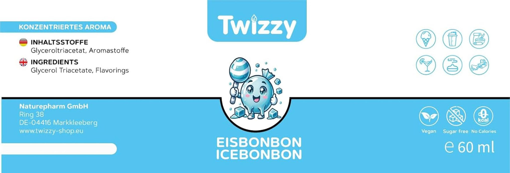 Twizzy Aroma Concentrado Caramelo Hielo, 60 ml Aromas Naty Shop