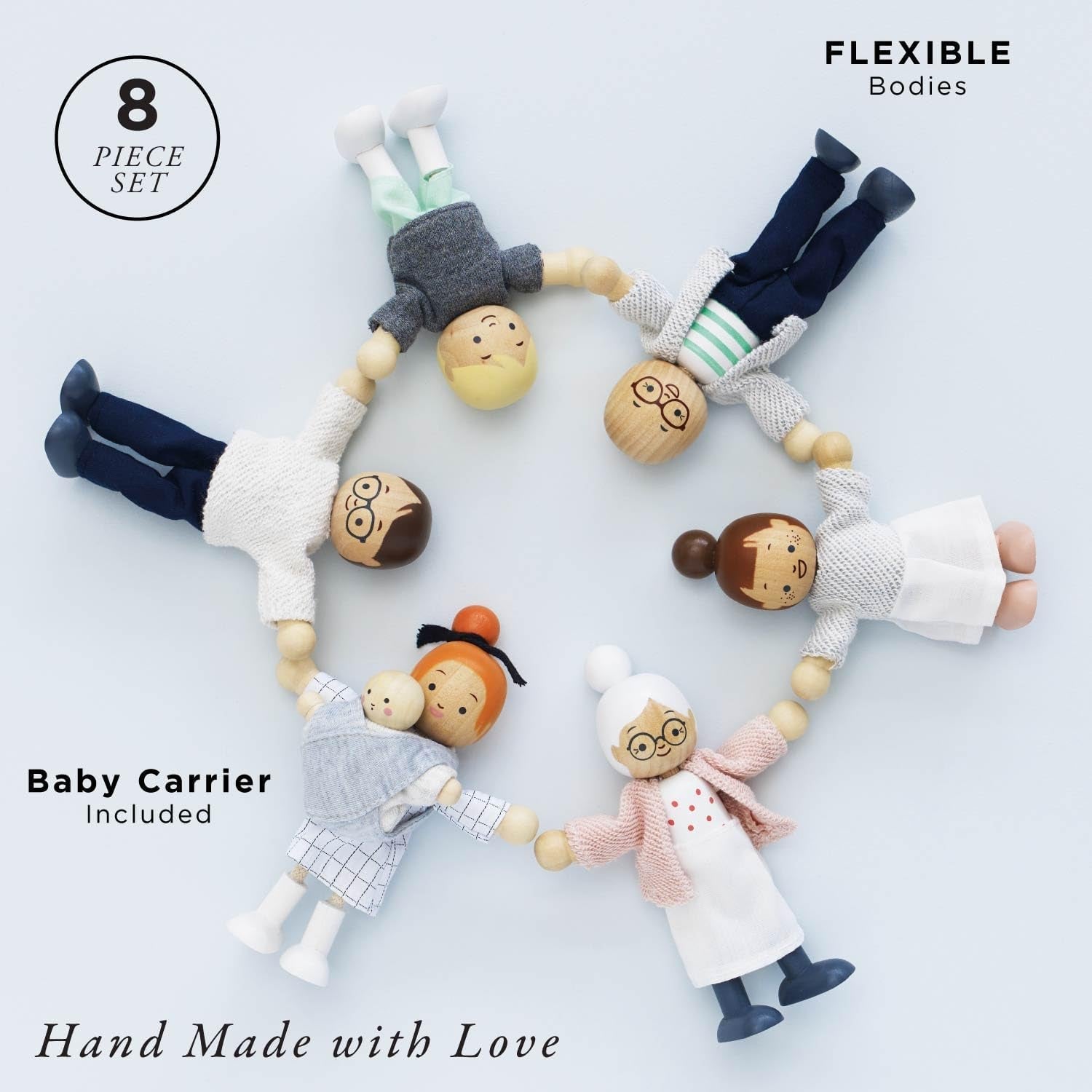 – Juego de casa de muñecas de madera My Doll Family | Daisylane Juegos de accesorios para casa de muñecas para niñas - Adecuado para mayores de 3 años P053