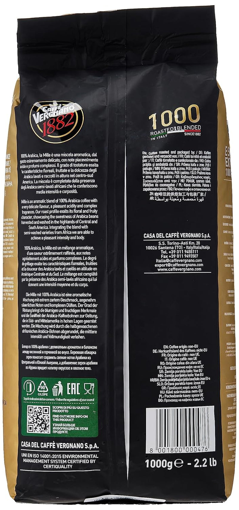 Caffè Vergnano EXTRA DULCE café espresso en granos 1000 (1kg)
