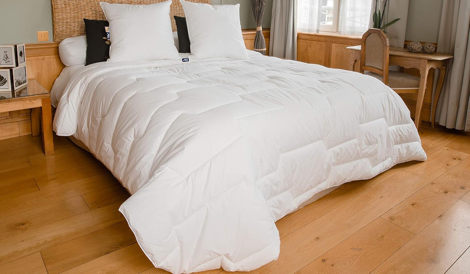 Edredón de Algodón Percal 240 X 220 cm Alta Calidad 100% Algodón Percal Suave y Confortable Durable Fino Acabado Hecho en Francia Edredones y Edredones Blancos Naty Shop