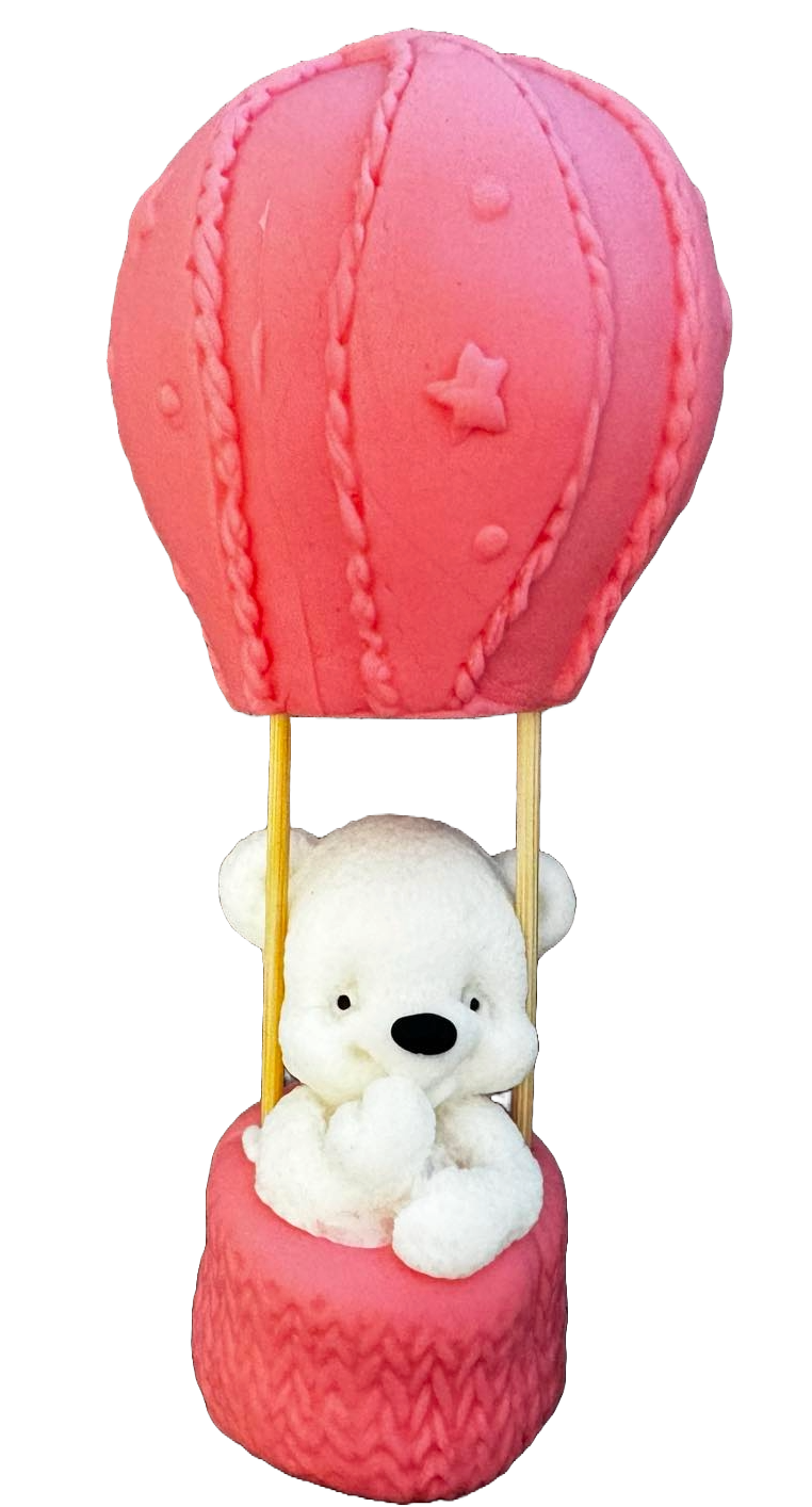Decoración de azúcar comestible, Oso en globo Decoraciones de Pasta de Azúcar Naty Shop