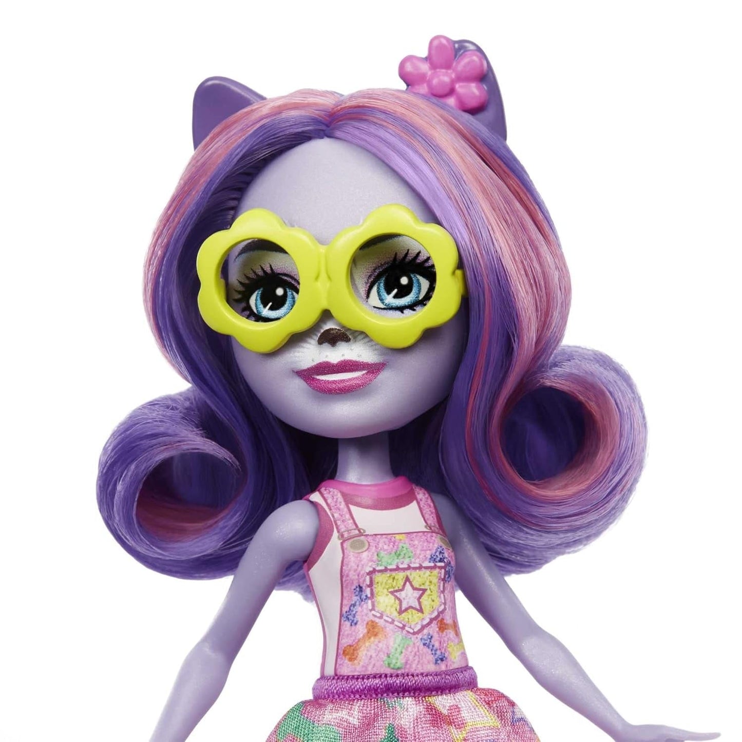 Enchantimals HHB90 - Muñeca Hadley Husky (Aprox.15 cm) y figura de animal de perro de trineo, muñeca pequeña con falda desmontable y accesorios, gran regalo para niños a partir de 4 años