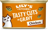 Lily's Kitchen Comida húmeda natural para gatos adultos, enlatada, sabrosos trozos en salsa de pollo, receta sin cereales (24 bandejas x 85 g)