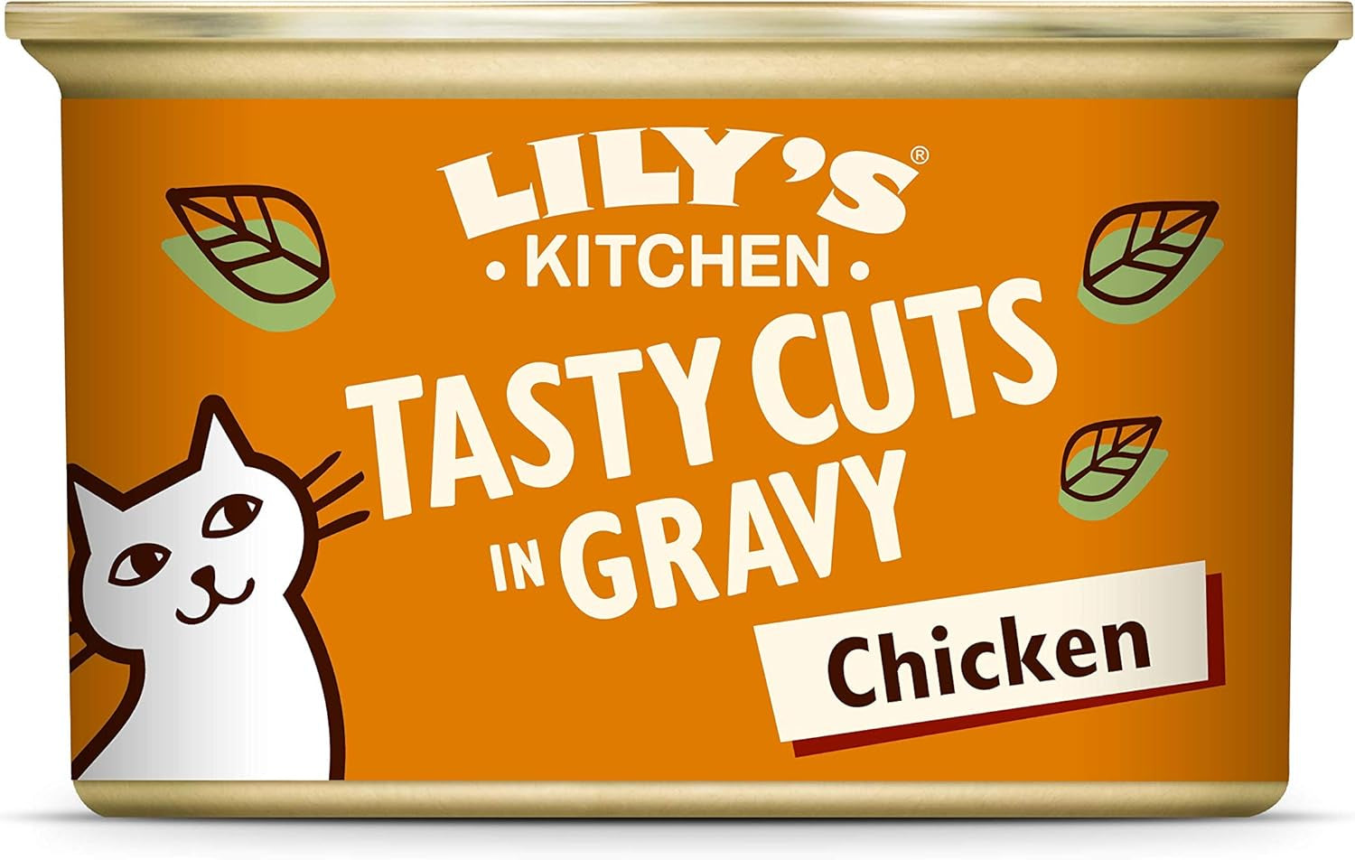 Lily's Kitchen Comida húmeda natural para gatos adultos, enlatada, sabrosos trozos en salsa de pollo, receta sin cereales (24 bandejas x 85 g)