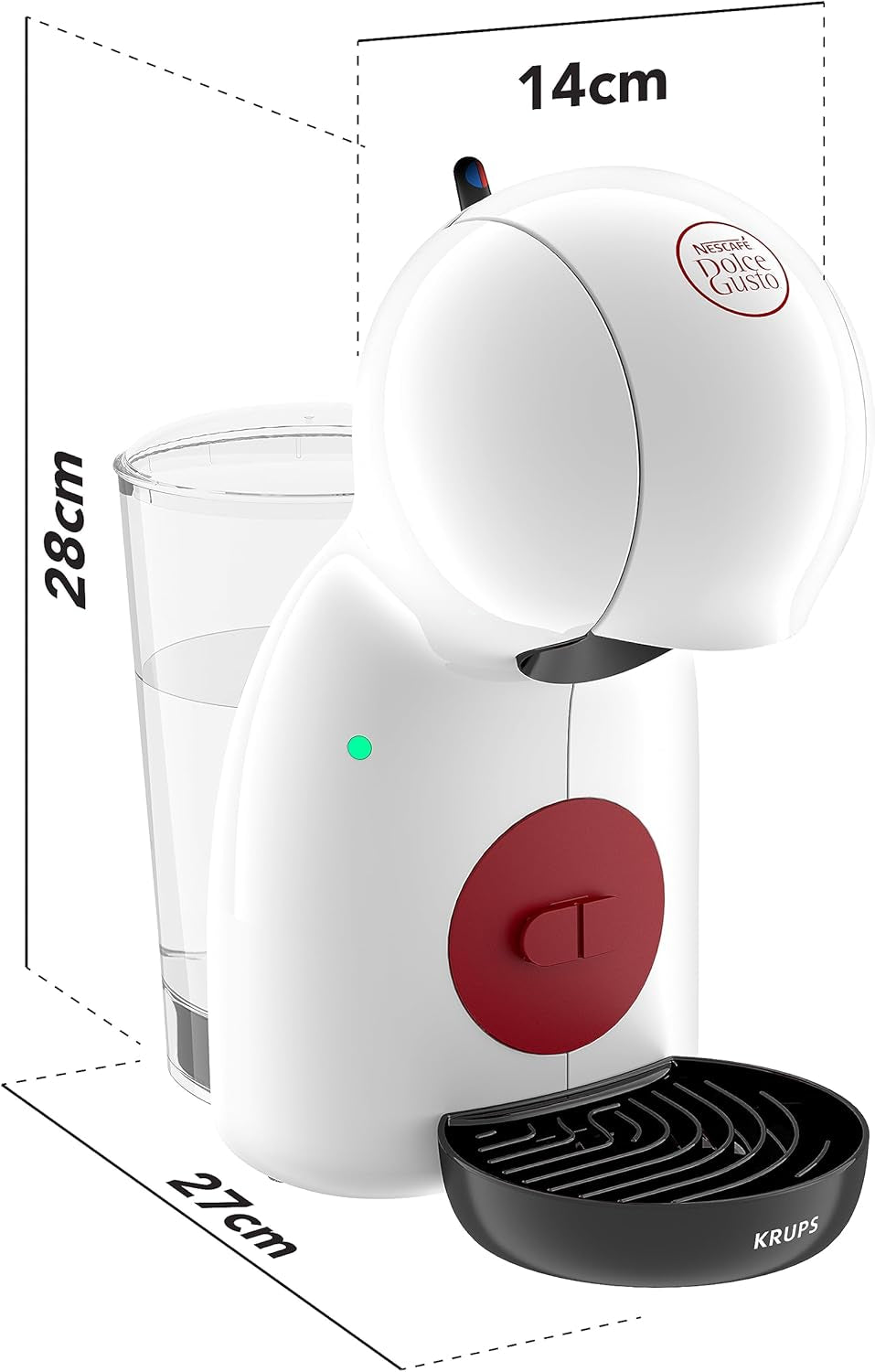 Cafetera espresso manual con cápsulas NESCAFÉ DOLCE GUSTO PICCOLO XS de KRUPS, blanca