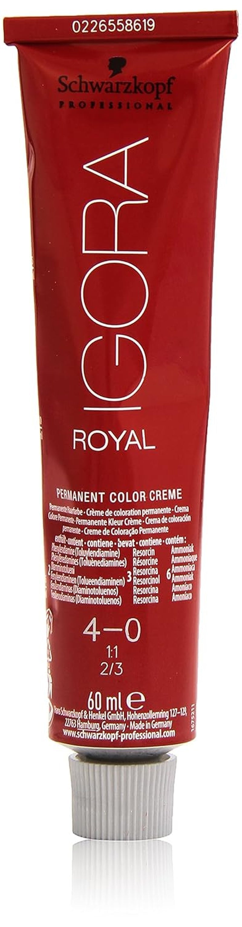Schwarzkopf IGORA Royal Premium Hair Color 4-0 castaño medio, 1 paquete (1 x 60 g) Tinte para el cabello Naty Shop Título predeterminado