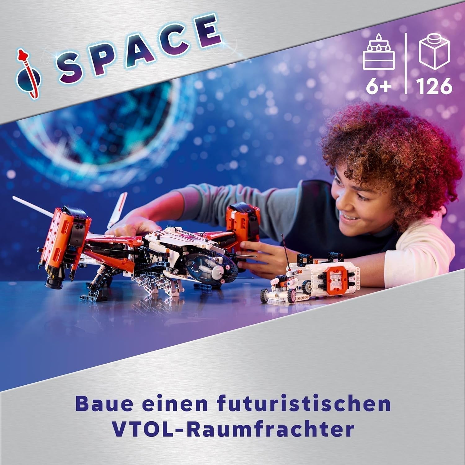 LEGO Technic Vtol Space Transporter LT81, Set de Construcción Espacial, Juguete Espacial, Nave Espacial, Mini Rover, Regalo para Niños y Niñas Mayores de 10 Años 42181 Juegos de Construcción Besuche den LEGO-Store