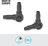 Pieza en L para Gardena Micro-Drip de 4,6 mm (3/16 pulgadas): para cambiar la dirección de distribución y las líneas de goteo en 90 grados, instalación sin dobleces, tecnología de conexión fácil y flexible (13212-20)