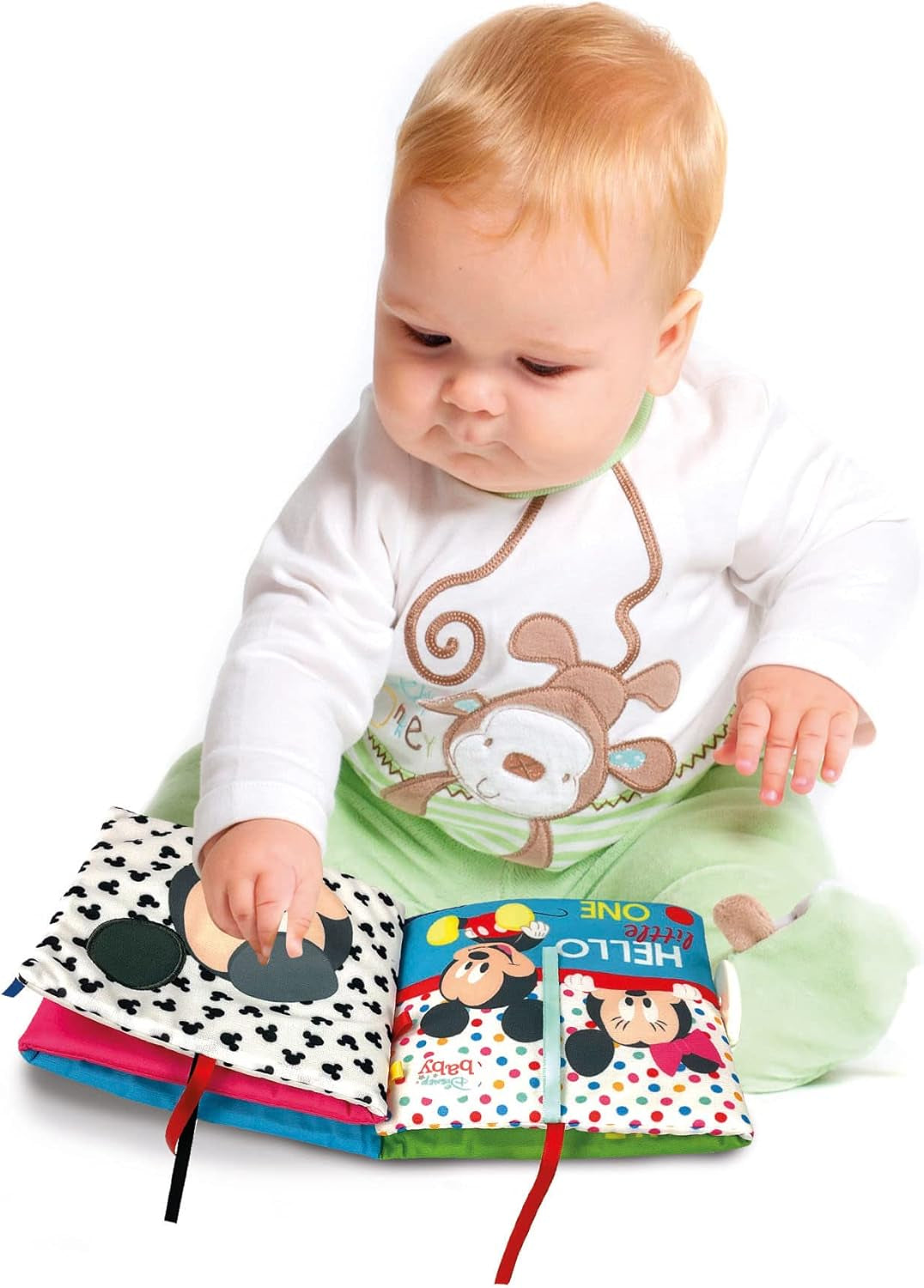 Clementoni 17721 Disney Baby - Libro de Tela, Versátil Juguete de Viaje para Bebé, Libro Ilustrado que Cruje y Chirria para Recién Nacidos a Partir de 0 Meses Juguetes Bebé Naty Shop