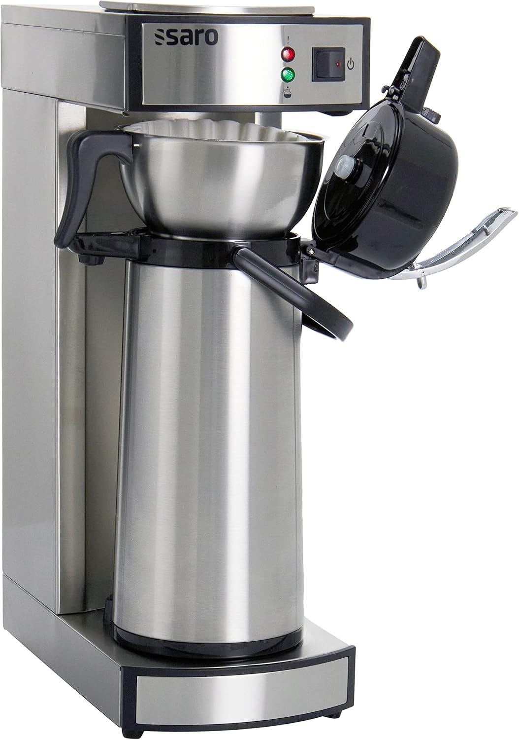 Cafetera espresso Saro, incluida jarra con bomba aislada de acero inoxidable – 2,2 l – Tiempo de preparación aprox. 5–6 min – protección al funcionar sin agua – 2.069 kW – modelo THERMO 24