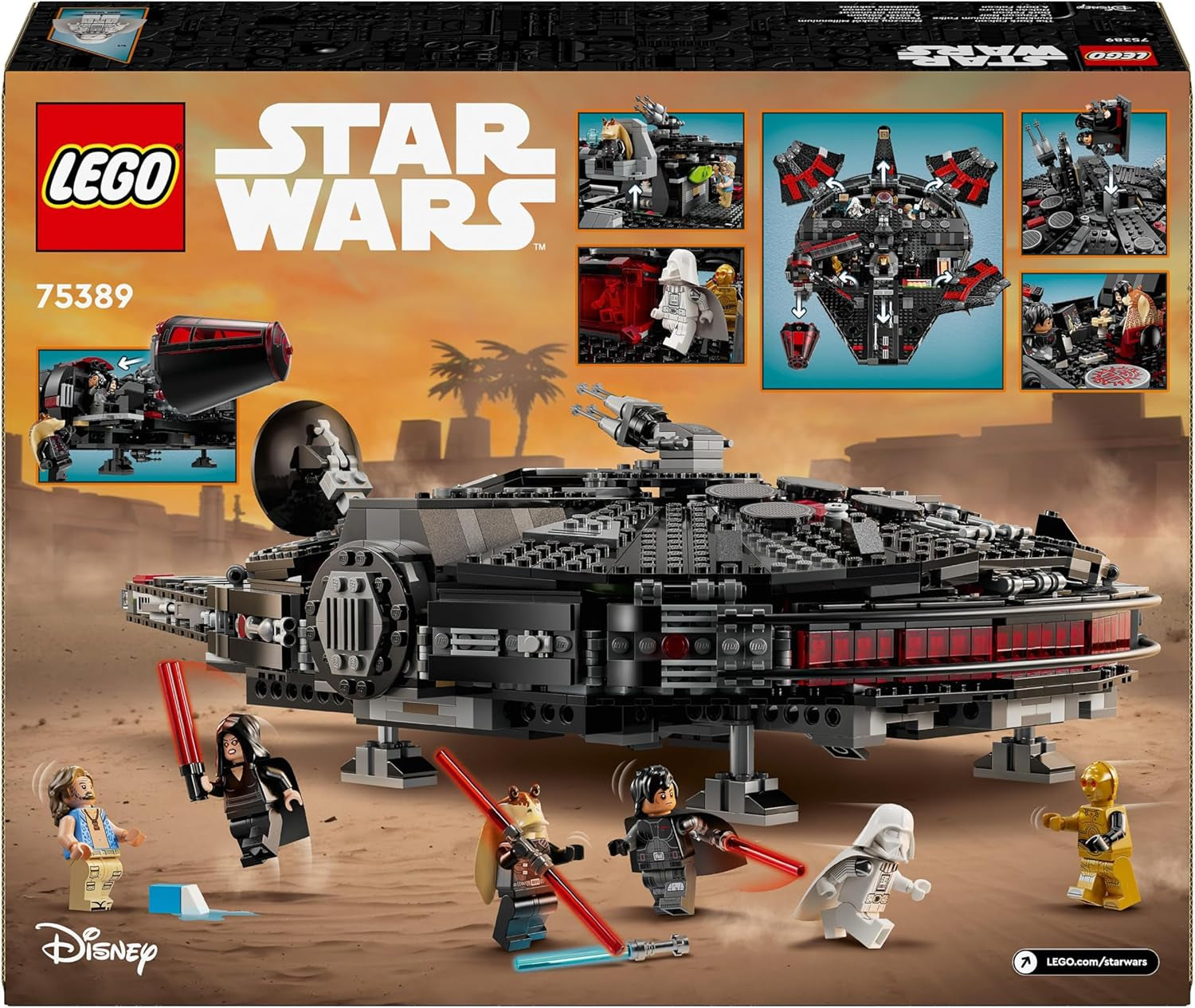 LEGO Star Wars Halcón Milenario Oscuro, Set de Nave Estelar, Juguete de Construcción para Niños, Regalo de Cumpleaños para Niños, Niñas y Fanáticos, Juguete de Aventura 75389 Juegos de Construcción Besuche den LEGO-Store