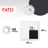 Fato - Servilletas de Papel Seco, Airlaid, Efecto Tela, Paquete de 50 Servilletas, Tamaño 40X40 Plegadas en 4, Color Negro