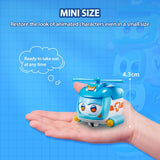 Super Wings Super Pets 4 PCS Shine, Golden Boy, Jerome, Ellie Expresión facial intercambiable Efecto relámpago Juguete portátil para niños de 3 4 5 6 7 8 años Figuras de acción de 2 pulgadas Naty Shop