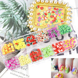 4 Set Nagel Obst Scheiben, Basicon Niedliche Obst Polymer Scheiben Obst Scheibe Nail Nagel 3D Obstscheibe Nail Art Slice para bricolaje Liefert Maniküre Dekoration Schleim Zubehör Nageldekorationen, 4 estilos