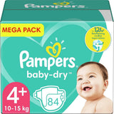(Versión antigua), Pañales para bebés talla 4+ (10-15 kg), 84 piezas