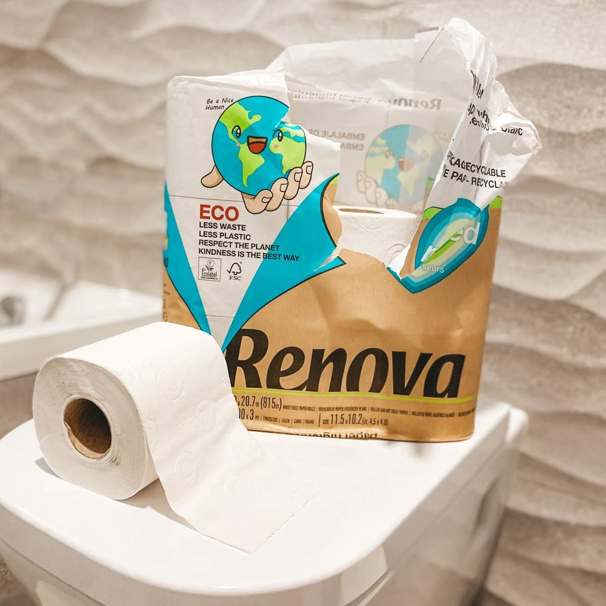 Renova Papel higiénico 100% RECICLADO 9 rollos, blanco, normal