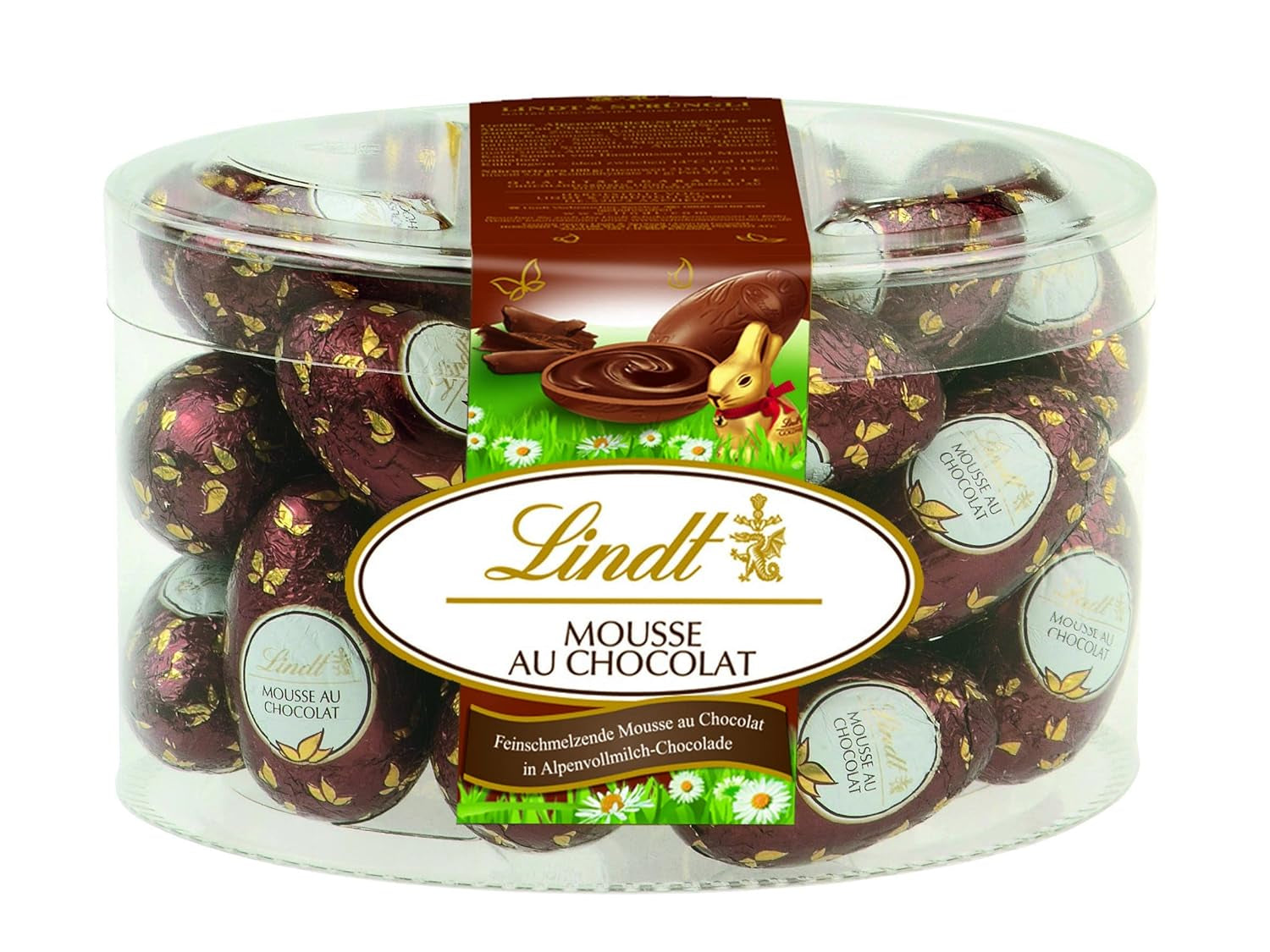 Mousse de chocolate Lindt con huevos de chocolate | 450 g Chocolate con leche relleno de mousse de chocolate que se deshace en la boca | Chocolate de Pascua | Regalo de chocolate | Huevos de Pascua | huevos de chocolate