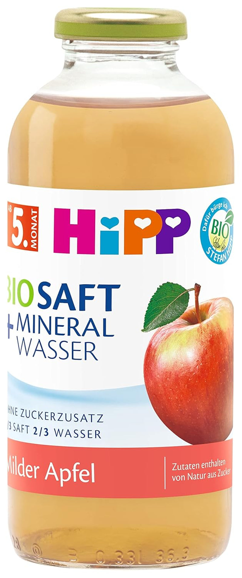 Hipp Bio-Saft + Mineralwasser Milder Apfel, paquete de 6 unidades (6 x 0,5 l) Naty Shop Título predeterminado