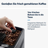De'Longhi Dinamica Plus ECAM 370.70.B Cafetera espresso totalmente automática con sistema de leche LatteCrema, capuchino y espresso, pantalla táctil a color TFT de 3,5 pulgadas y control mediante aplicación, función café, negra