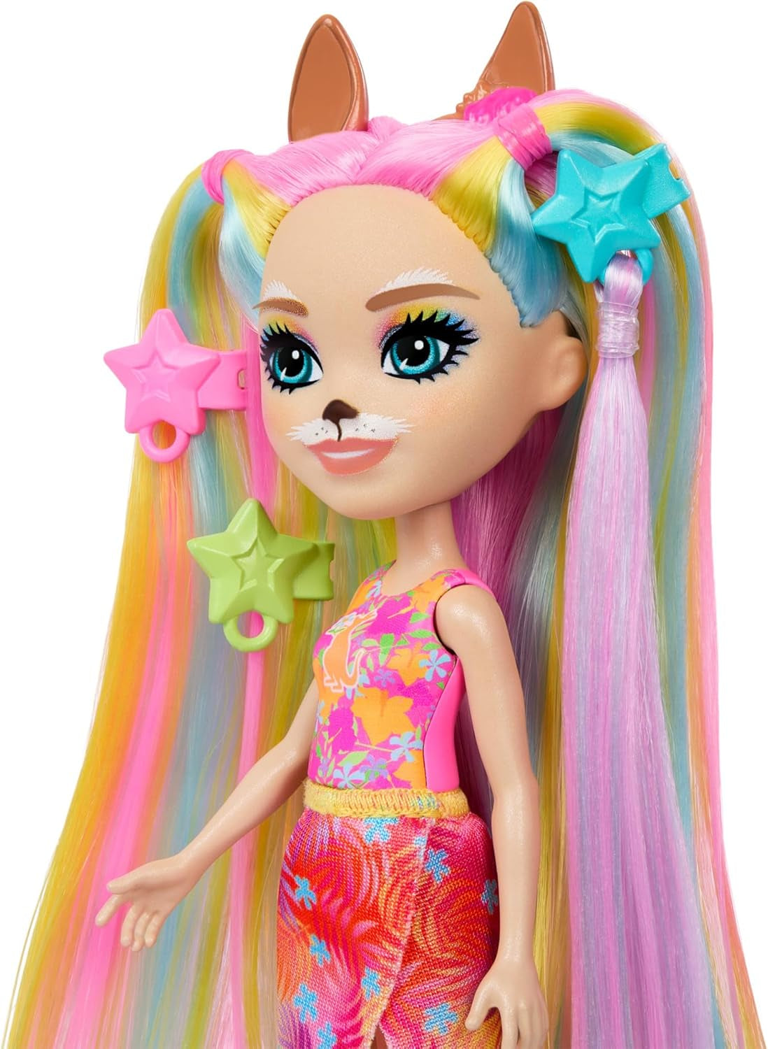 Muñecas Enchantimals, Muñeca de Pelo Sunshine Beach Deluxe y Amigo Animal, Muñeca Pequeña con Falda Desmontable y Accesorios, Regalos para Niños, HTJ70 Naty Shop Dolls