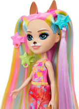 Muñecas Enchantimals, Muñeca de Pelo Sunshine Beach Deluxe y Amigo Animal, Muñeca Pequeña con Falda Desmontable y Accesorios, Regalos para Niños, HTJ70 Naty Shop Dolls
