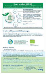 HiPP 3 Leche de continuación ecológica (4 x 600 g) - después de 10 meses, con Omega-3 (DHA, ALA), Calcio, Vitamina D, de la mejor calidad biológica