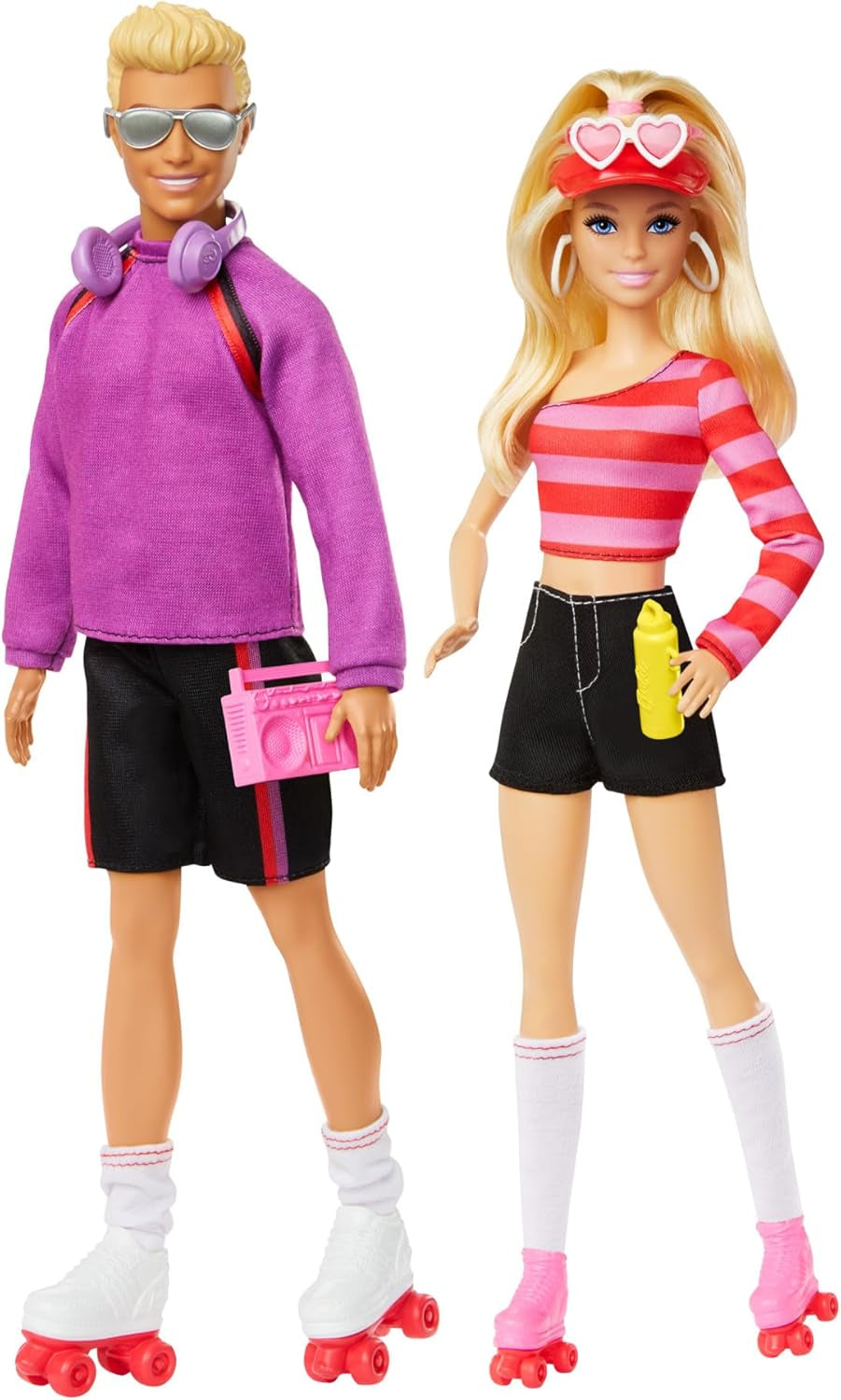 Set Barbie Fashionistas con 2 Muñecas Fashion y 6 Accesorios, Muñecas Barbie y Ken Fashion sobre Ruedas, Figuras Coleccionables 65 Aniversario, HXK90 Naty Shop Dolls Default Title