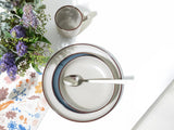 CreaTable, 21016, serie Modern Scandic Blue-Grey, juego de vajilla de 16 piezas, servicio combinado de porcelana, apto para lavavajillas y microondas, fabricación de calidad