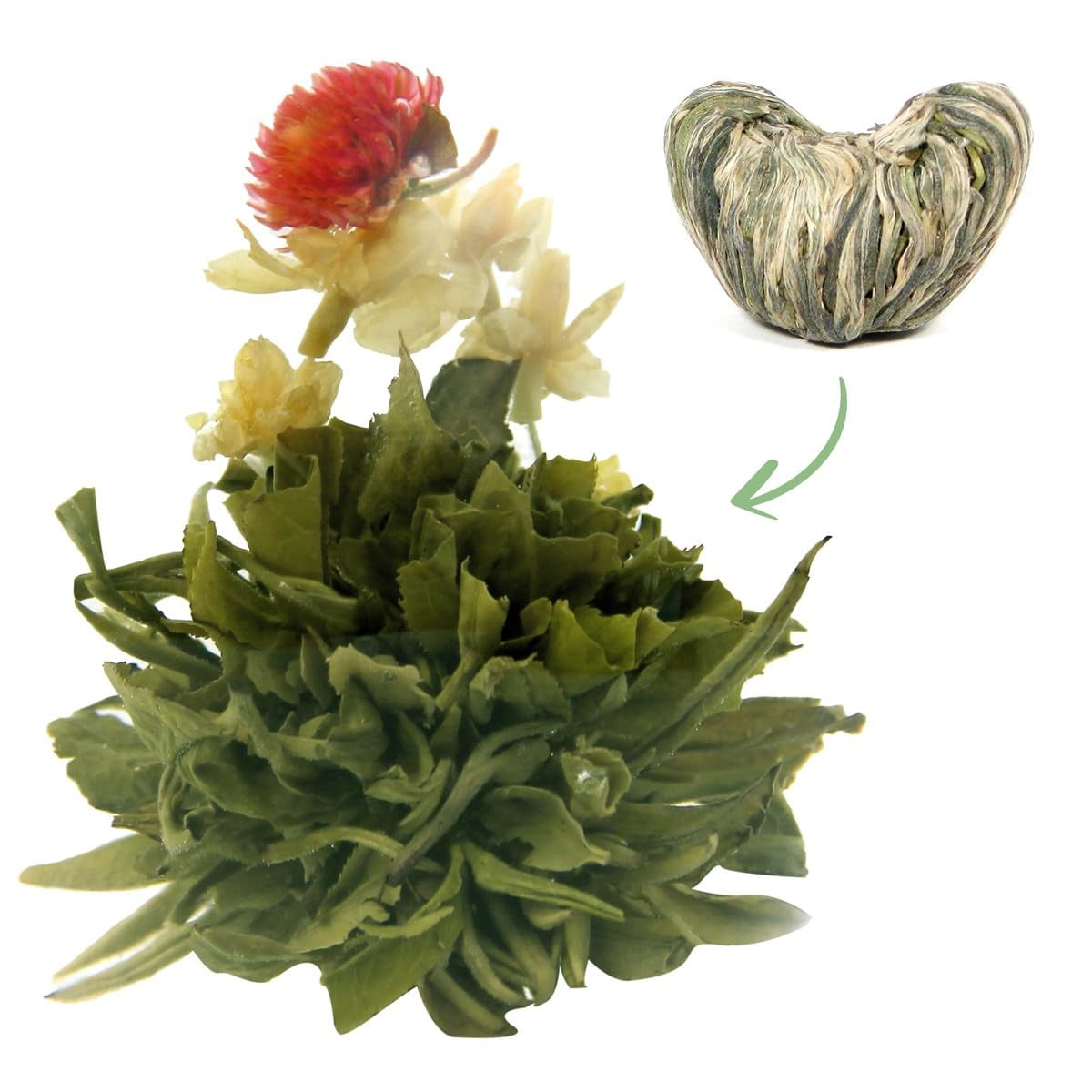 Lingote de oro de flores de té 1 pieza 6 g | Hojas de té verde | Flores de jazmín | Enredadera europea | Té verde Té con flores | Flores de té verde | Ideal para los amantes del té