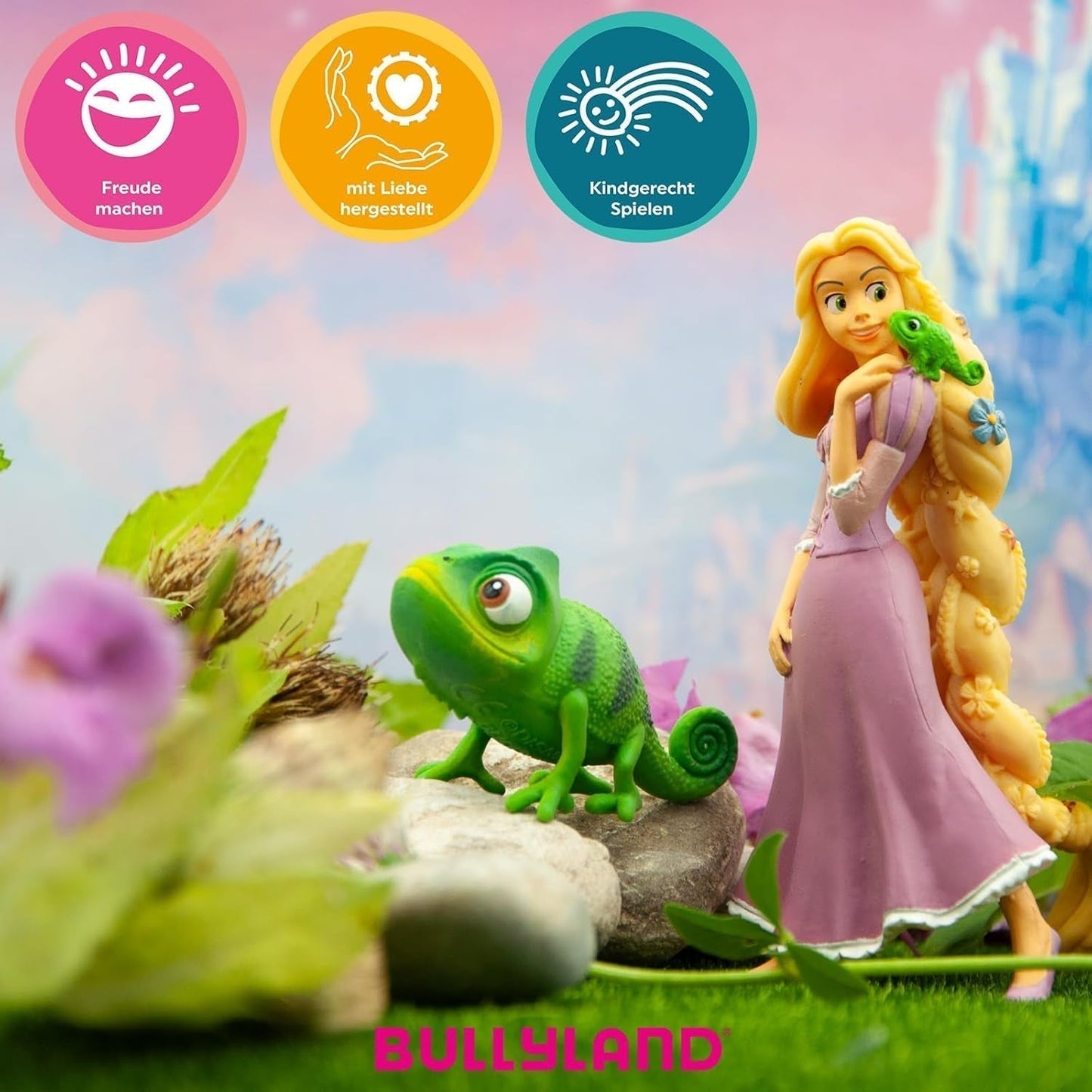 Bullyland 12424 - Figura de flor de Rapunzel de Walt Disney Rapunzelˆ Recién pintada, aprox. 10,6 cm, fiel al detalle, ideal como pequeño regalo para niños mayores de 3 años, granos Figuras de acción Naty Shop
