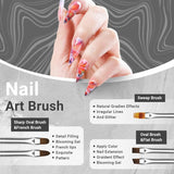 Sularpek Juego de 8 pinsel para uñas, pinsel para gel, pinsel de diseño, herramientas de punteado para decoración de uñas, pinsel para gel acrílico, pinsel para uñas
