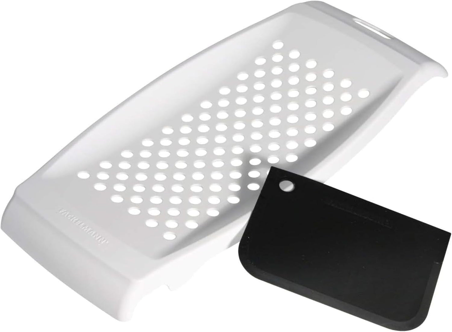 Rallador de spaetzle Fackelmann con espátula para masa Pelador Naty Shop Molinillo de pasta spatzle blanco
