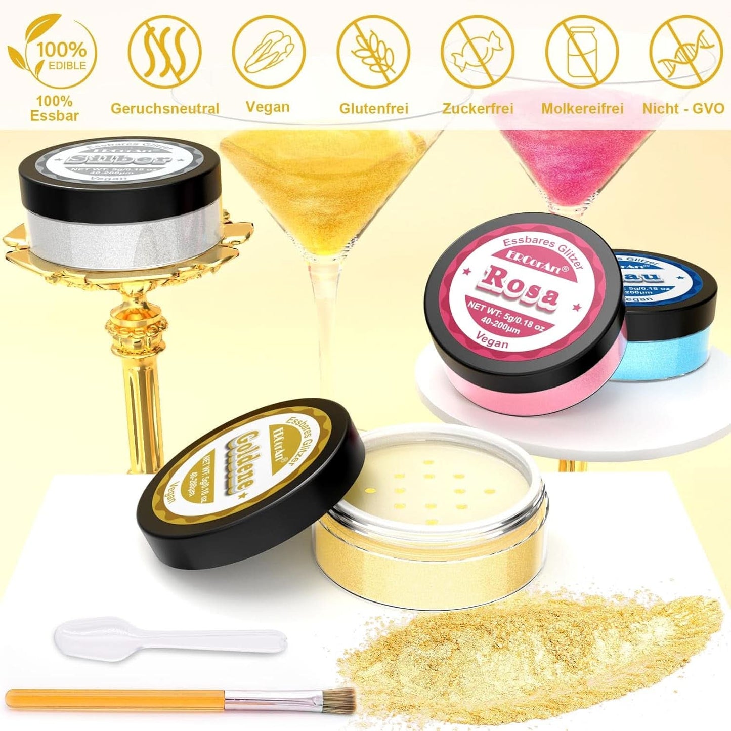 Purpurina comestible, 5 gramos Glitter Nati Shop
